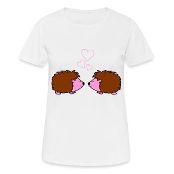 igel verliebt - Frauen T-Shirt atmungsaktiv - Weiß - Vorne - AI Model Female 172 dark (172cm)