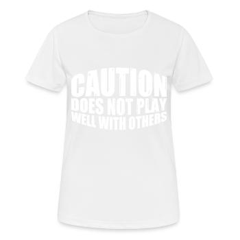 La prudence ne joue pas bien avec les autres 64 - T-shirt respirant Femme - blanc - Devant - AI Model Female 172 dark (172cm)