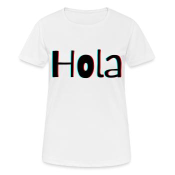 Hola – Friendly Spanish Greeting with Warmth - Women's Breathable T-Shirt - white - Front - AI Model Female 172 dark (172cm)