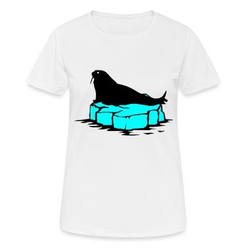 seehund eis1 - Frauen T-Shirt atmungsaktiv - Weiß - Vorne - AI Model Female 172 dark (172cm)