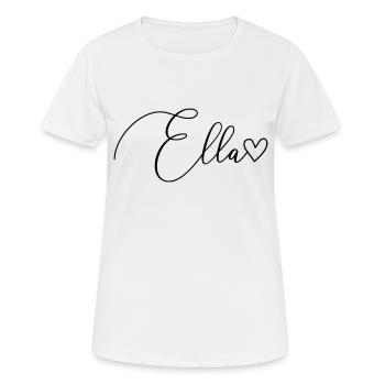 Ella Nom Prénom Fille - T-shirt respirant Femme - blanc - Devant - AI Model Female 172 dark (172cm)