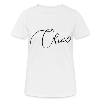 Ohio Schrift - Frauen T-Shirt atmungsaktiv - Weiß - Vorne - AI Model Female 172 dark (172cm)