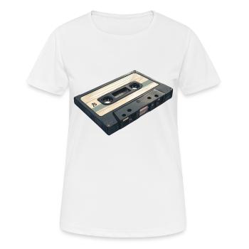 Kassette - Eine Ikone der Musik der 90er Jahre - Frauen T-Shirt atmungsaktiv - Weiß - Vorne - AI Model Female 172 dark (172cm)