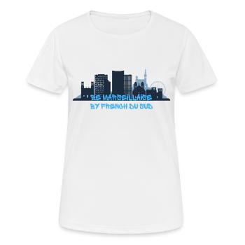 BE MARSEILLAISE - T-shirt respirant Femme - blanc - Devant - AI Model Female 172 dark (172cm)
