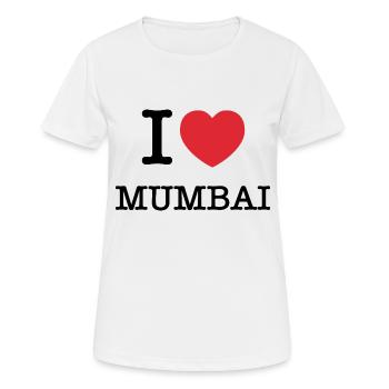 J’aime Mumbai | Bombay | J’ai le cœur de Mumbai | Inde - T-shirt respirant Femme - blanc - Devant - AI Model Female 172 dark (172cm)