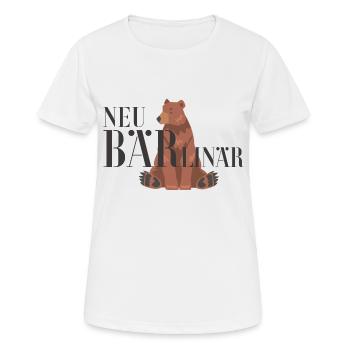 NEU-Bärlinär - NEUBärlinär - Neu-Berliner - Frauen T-Shirt atmungsaktiv - Weiß - Vorne - AI Model Female 172 dark (172cm)