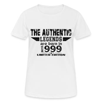 Les légendes sont nées en Vintage - T-shirt respirant Femme - blanc - Devant - AI Model Female 172 dark (172cm)