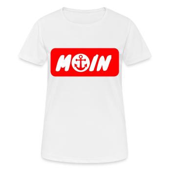 Stadt Hamburg Moin HH Anker Hamburch St. Pauli - Frauen T-Shirt atmungsaktiv - Weiß - Vorne - AI Model Female 172 dark (172cm)