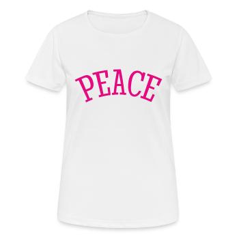 Slogan Paix et Amour - Frieden - T-shirt respirant Femme - blanc - Devant - AI Model Female 172 dark (172cm)