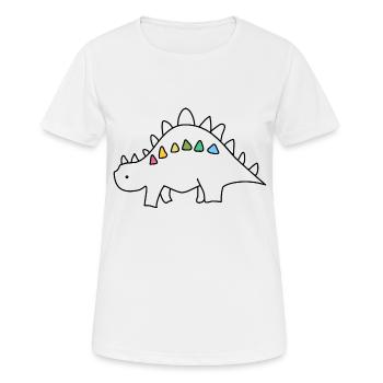 Dino - Frauen T-Shirt atmungsaktiv - Weiß - Vorne - AI Model Female 172 dark (172cm)