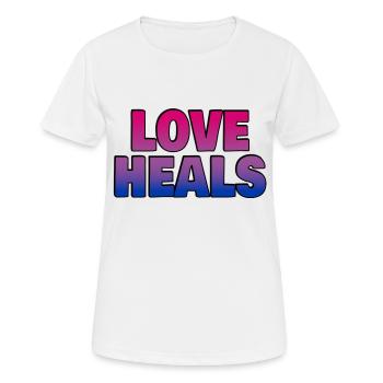 Love Heals Bi Flag Colors - T-shirt respirant Femme - blanc - Devant - AI Model Female 172 dark (172cm)