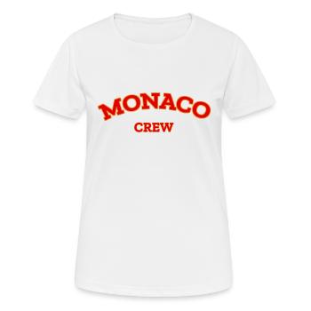 Monaco Crew - Monte Carlo - Mer Méditerranée - T-shirt respirant Femme - blanc - Devant - AI Model Female 172 dark (172cm)
