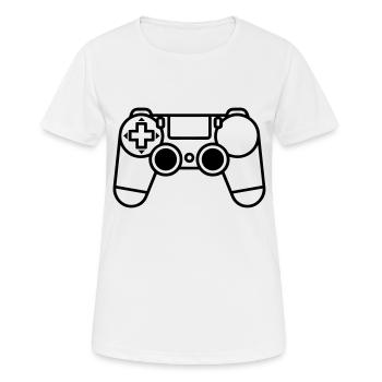 manette de jeux vidéo - T-shirt respirant Femme - blanc - Devant - AI Model Female 172 dark (172cm)