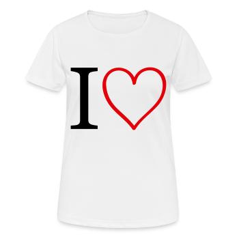 herz i heart - Frauen T-Shirt atmungsaktiv - Weiß - Vorne - AI Model Female 172 dark (172cm)