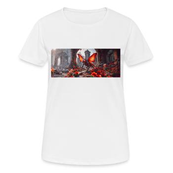 Aufstieg des mutierten Monsters Riesenschmetterling Apokalyps - Frauen T-Shirt atmungsaktiv - Weiß - Vorne - AI Model Female 172 dark (172cm)