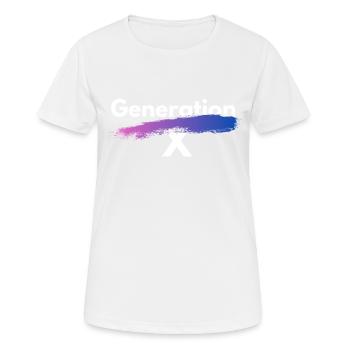 Generation X - Frauen T-Shirt atmungsaktiv - Weiß - Vorne - AI Model Female 172 dark (172cm)