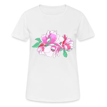 Bouquet de fleurs rose - T-shirt respirant Femme - blanc - Devant - AI Model Female 172 dark (172cm)
