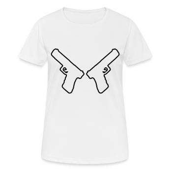 Guns - Women's Breathable T-Shirt - white - Front - AI Model Female 172 dark (172cm)
