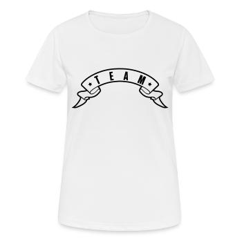 Team - Frauen T-Shirt atmungsaktiv - Weiß - Vorne - AI Model Female 172 dark (172cm)