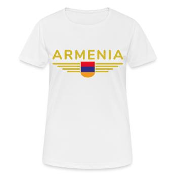 Armenien Fanartikel – Kultur erleben - Frauen T-Shirt atmungsaktiv - Weiß - Vorne - AI Model Female 172 dark (172cm)