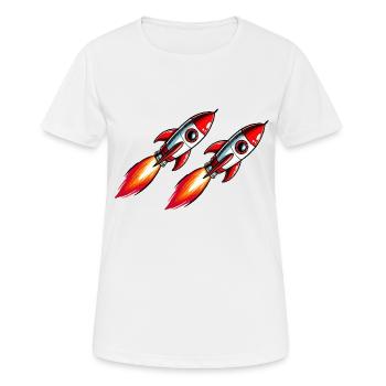 Rocket Comic - Women's Breathable T-Shirt - white - Front - AI Model Female 172 dark (172cm)