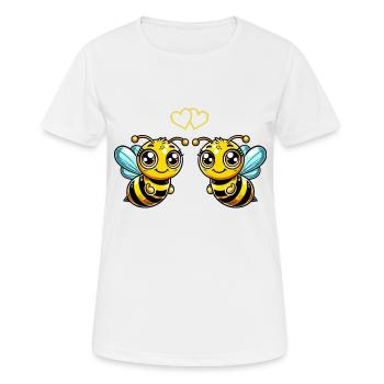 biene cartoon comic love - Frauen T-Shirt atmungsaktiv - Weiß - Vorne - AI Model Female 172 dark (172cm)