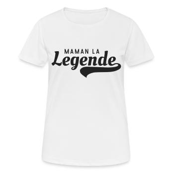 Maman la légende - T-shirt respirant Femme - blanc - Devant - AI Model Female 172 dark (172cm)