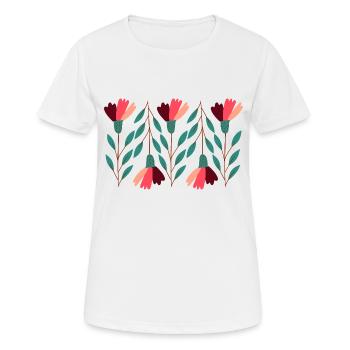 Flower Power - Frauen T-Shirt atmungsaktiv - Weiß - Vorne - AI Model Female 172 dark (172cm)