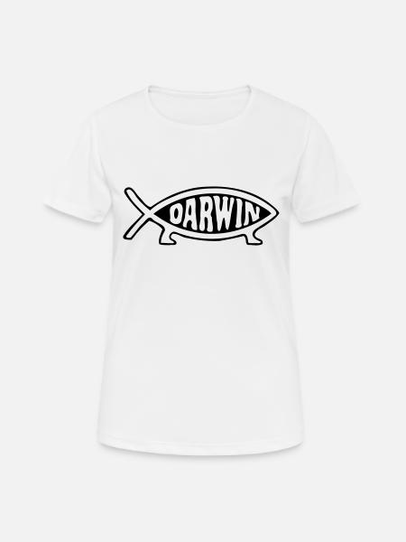 Darwin fish - Women's Breathable T-Shirt - white