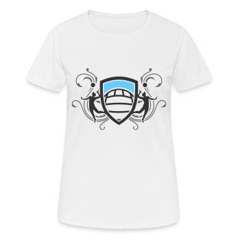 volleyball_wappen_v3_3c - T-shirt respirant Femme - blanc - Devant - AI Model Female 172 dark (172cm)