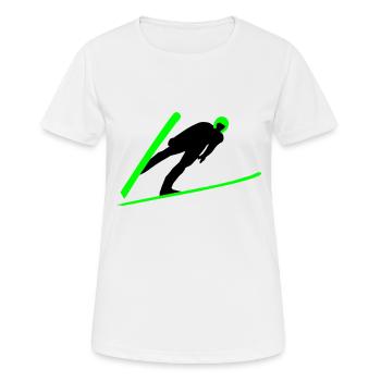 Skispringer - Frauen T-Shirt atmungsaktiv - Weiß - Vorne - AI Model Female 172 dark (172cm)