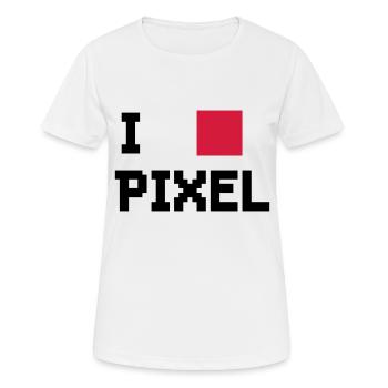I LOVE PIXELS - Frauen T-Shirt atmungsaktiv - Weiß - Vorne - AI Model Female 172 dark (172cm)