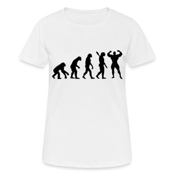 Evolution of Bodybuilder - Women's Breathable T-Shirt - white - Front - AI Model Female 172 dark (172cm)