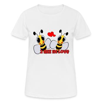 être amoureux - amoureux des abeilles - T-shirt respirant Femme - blanc - Devant - AI Model Female 172 dark (172cm)