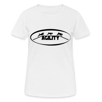 Agility - Frauen T-Shirt atmungsaktiv - Weiß - Vorne - AI Model Female 172 dark (172cm)