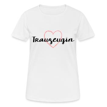 Trauzeugin Freundin Junggesellinnenabschied Herz - Frauen T-Shirt atmungsaktiv - Weiß - Vorne - AI Model Female 172 dark (172cm)