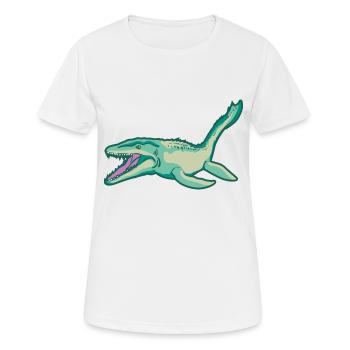 Plesiosaurus dinosaur Dino primeval gift idea - Women's Breathable T-Shirt - white - Front - AI Model Female 172 dark (172cm)