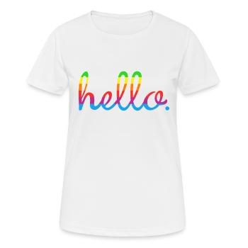 Hello Mac - Frauen T-Shirt atmungsaktiv - Weiß - Vorne - AI Model Female 172 dark (172cm)