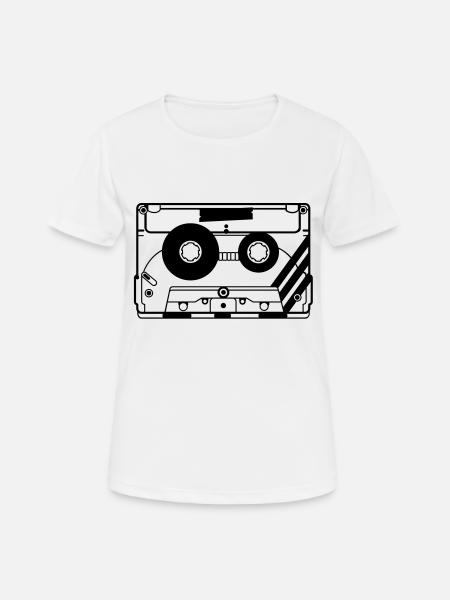 cassette audio de la cassette - T-shirt respirant Femme - blanc
