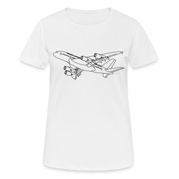 Airbus A380 - Frauen T-Shirt atmungsaktiv - Weiß - Vorne - AI Model Female 172 dark (172cm)