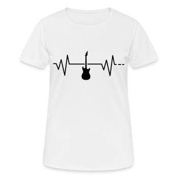 Heartbeat - guitar, electric guitar, pulse, frequency - Women's Breathable T-Shirt - white - Front - AI Model Female 172 dark (172cm)