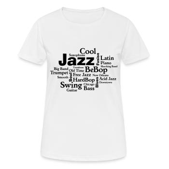 jazztagcloud - Frauen T-Shirt atmungsaktiv - Weiß - Vorne - AI Model Female 172 dark (172cm)