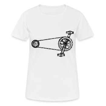 Chaîne de bicyclettes sans texte - Entraînement de vélo - T-shirt respirant Femme - blanc - Devant - AI Model Female 172 dark (172cm)