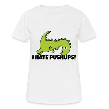 Ce dinosaure mignon déteste les pompes et le sport! - T-shirt respirant Femme - blanc - Devant - AI Model Female 172 dark (172cm)