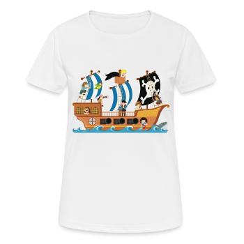 Piratenschiff - Frauen T-Shirt atmungsaktiv - Weiß - Vorne - AI Model Female 172 dark (172cm)