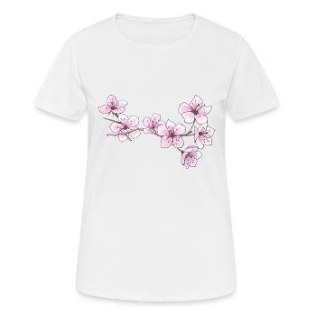 fleurs de cerisier - T-shirt respirant Femme - blanc - Devant - AI Model Female 172 dark (172cm)