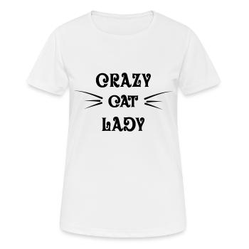 Dame chat fou - T-shirt respirant Femme - blanc - Devant - AI Model Female 172 dark (172cm)