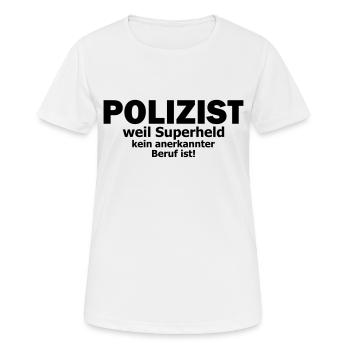 Polizist - Frauen T-Shirt atmungsaktiv - Weiß - Vorne - AI Model Female 172 dark (172cm)