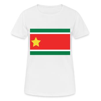 Guadeloupe flag t-shirt - Women's Breathable T-Shirt - white - Front - AI Model Female 172 dark (172cm)
