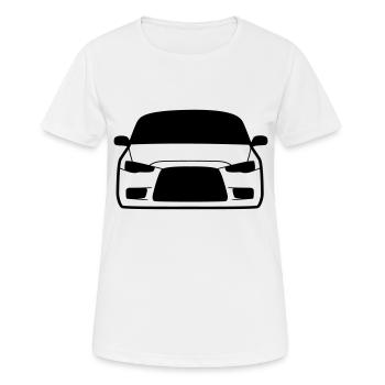 JDM EvoX | T-shirts JDM - Frauen T-Shirt atmungsaktiv - Weiß - Vorne - AI Model Female 172 dark (172cm)
